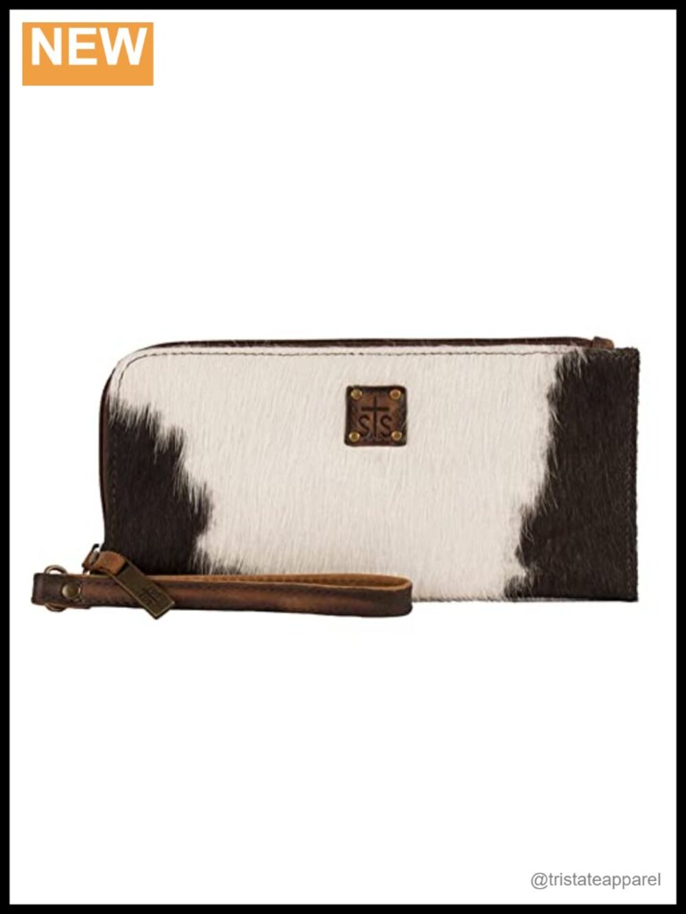 Hair on Hide Leather Clutch Wristlet with Card Slots Western Cowhide